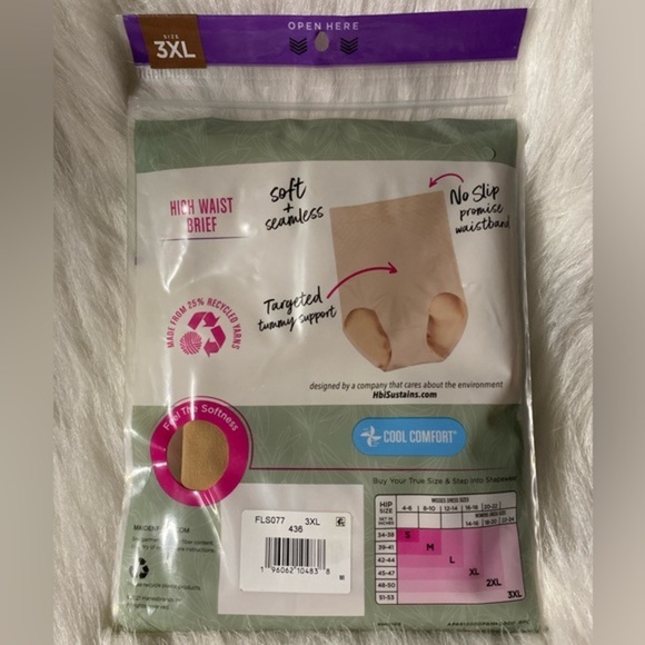 Maidenform Flexees Shapewear Womens Size 3XL Beige Seamless High Waist‎ Briefs - Picture 4 of 5